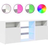 Berkfield Home TV Cabinet with LED Lights White 120x30x50 cm | Size: 120 x 30 x 50 cm
