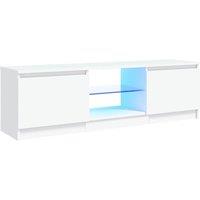 Berkfield Home TV Cabinet with LED Lights White 120x30x35.5 cm