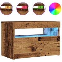 Berkfield Home TV Cabinet with LED Lights Old Wood 60x35x40 cm Engineered Wood in Brown | Size: 60 x 35 x 40 cm
