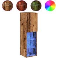 Berkfield Home TV Cabinet with LED Lights Old Wood 30.5x30x102 cm in Brown