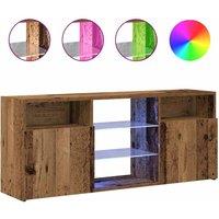 Berkfield Home TV Cabinet with LED Lights Old Wood 120x30x50 cm Engineered Wood in Brown | Size: 120 x 30 x 50 cm