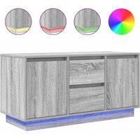 Berkfield Home TV Cabinet with LED Lights Grey Sonoma 100x41x50 cm | Size: 100 x 41 x 50 cm
