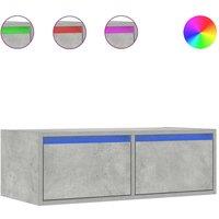 Berkfield Home TV Cabinet with LED Lights Concrete Grey 75x35.5x25 cm