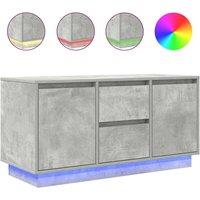 Berkfield Home TV Cabinet with LED Lights Concrete Grey 100x41x50 cm | Size: 100 x 41 x 50 cm