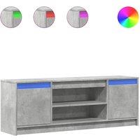 Berkfield Home TV Cabinet with LED Concrete Grey 139.5x34x50 cm Engineered Wood