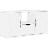 Berkfield Home TV Cabinet with Drawer ODDA White 79x24x40 cm Solid Wood Pine | Size: 79 x 24 x 40 cm