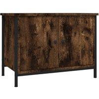 Berkfield Home TV Cabinet with Doors Smoked Oak 60x35x45 cm Engineered Wood in Brown | Size: 60 x 35 x 45 cm