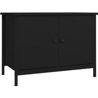 Berkfield Home TV Cabinet with Doors Black 60x35x45 cm Engineered Wood | Size: 60 x 35 x 45 cm
