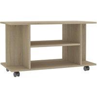 Berkfield Home TV Cabinet with Castors Sonoma Oak 80x40x45 cm Engineered Wood in Brown | Size: 80 x 40 x 45 cm