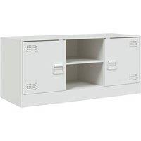 Berkfield Home TV Cabinet White 99x39x44 cm Steel | Size: 99 x 39 x 44 cm