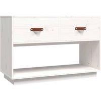 Berkfield Home TV Cabinet White 90x40x60 cm Solid Wood Pine | Size: 90 x 40 x 60 cm