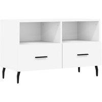 Berkfield Home TV Cabinet White 80x36x50 cm Engineered Wood | Size: 80 x 36 x 50 cm