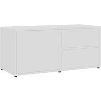Berkfield Home TV Cabinet White 80x34x36 cm Engineered Wood | Size: 80 x 34 x 36 cm