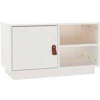 Berkfield Home TV Cabinet White 70x34x40 cm Solid Wood Pine | Size: 70 x 34 x 40 cm