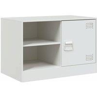 Berkfield Home TV Cabinet White 67x39x44 cm Steel | Size: 67 x 39 x 44 cm