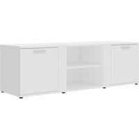 Berkfield Home TV Cabinet White 120x34x37 cm Engineered Wood | Size: 120 x 34 x 37 cm