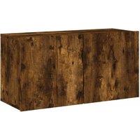 Berkfield Home TV Cabinet Wall-mounted Smoked Oak 80x30x41 cm in Brown | Size: 80 x 30 x 41 cm