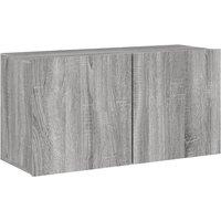Berkfield Home TV Cabinet Wall-mounted Grey Sonoma 80x30x41 cm | Size: 80 x 30 x 41 cm