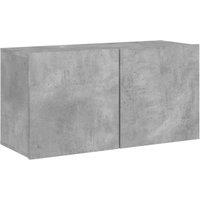 Berkfield Home TV Cabinet Wall-mounted Concrete Grey 80x30x41 cm | Size: 80 x 30 x 41 cm