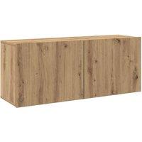 Berkfield Home TV Cabinet Wall-mounted Artisan Oak 100x30x41 cm in Brown | Size: 100 x 30 x 41 cm
