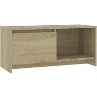 Berkfield Home TV Cabinet Sonoma Oak 90x35x40 cm Engineered Wood in Beige | Size: 90 x 35 x 40 cm