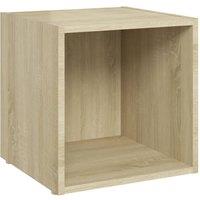 Berkfield Home TV Cabinet Sonoma Oak 37x35x37 cm Engineered Wood in Brown | Size: 37 x 35 x 37 cm