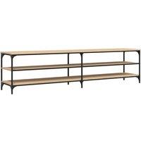 Berkfield Home TV Cabinet Sonoma Oak 200x30x50 cm Engineered Wood & Metal in Brown | Size: 200 x 30 x 50 cm