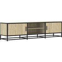 Berkfield Home TV Cabinet Sonoma Oak 160x35x41 cm Engineered Wood & Metal in Brown | Size: 160 x 35 x 41 cm