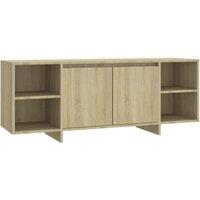 Berkfield Home TV Cabinet Sonoma Oak 130x35x50 cm Engineered Wood in Beige | Size: 130 x 35 x 50 cm