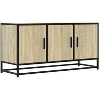 Berkfield Home TV Cabinet Sonoma Oak 100x35x50 cm Engineered Wood & Metal in Brown | Size: 100 x 35 x 50 cm