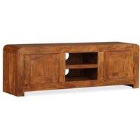Berkfield Home TV Cabinet Solid Wood with Honey Finish 120x30x40 cm in Brown | Size: 120 x 30 x 40 cm