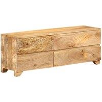 Berkfield Home TV Cabinet Solid Mango Wood 110x30x40 cm in Brown | Size: 110 x 30 x 40 cm