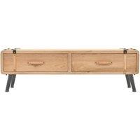 Berkfield Home TV Cabinet Solid Fir Wood 120x33x35 cm in Brown | Size: 120 x 33 x 35 cm
