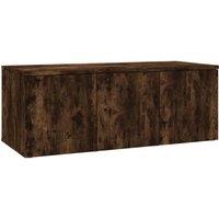 Berkfield Home TV Cabinet Smoked Oak 80x34x30 cm Engineered Wood in Brown | Size: 80 x 34 x 30 cm
