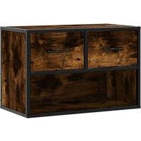 Berkfield Home TV Cabinet Smoked Oak 60x31x39.5 cm Wood & Metal in Brown
