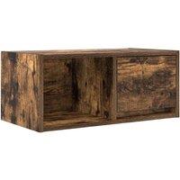 Berkfield Home TV Cabinet Smoked Oak 60x31x25.5 cm Engineered Wood in Brown