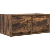 Berkfield Home TV Cabinet Smoked Oak 60x31x25.5 cm Engineered Wood in Brown