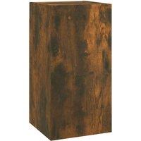 Berkfield Home TV Cabinet Smoked Oak 30.5x30x60 cm Engineered Wood in Brown