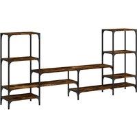 Berkfield Home TV Cabinet Smoked Oak 206.5x28.5x95 cm Engineered Wood in Brown