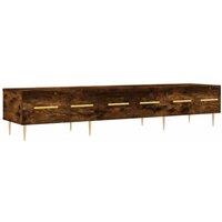 Berkfield Home TV Cabinet Smoked Oak 150x36x30 cm Engineered Wood in Brown | Size: 150 x 36 x 30 cm
