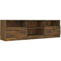 Berkfield Home TV Cabinet Smoked Oak 150x33.5x45 cm Engineered Wood in Brown