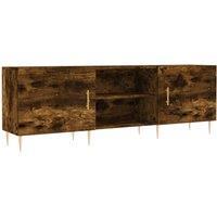 Berkfield Home TV Cabinet Smoked Oak 150x30x50 cm Engineered Wood in Brown | Size: 150 x 30 x 50 cm