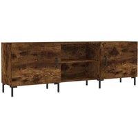 Berkfield Home TV Cabinet Smoked Oak 150x30x50 cm Engineered Wood in Brown | Size: 150 x 30 x 50 cm