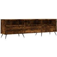 Berkfield Home TV Cabinet Smoked Oak 150x30x44.5 cm Engineered Wood in Brown