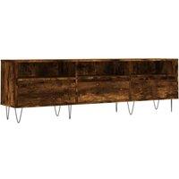 Berkfield Home TV Cabinet Smoked Oak 150x30x44.5 cm Engineered Wood in Brown