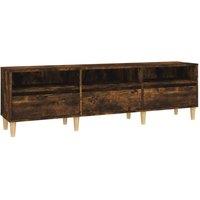 Berkfield Home TV Cabinet Smoked Oak 150x30x44.5 cm Engineered Wood in Brown