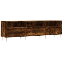 Berkfield Home TV Cabinet Smoked Oak 150x30x44.5 cm Engineered Wood in Brown