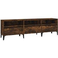 Berkfield Home TV Cabinet Smoked Oak 150x30x44.5 cm Engineered Wood in Brown