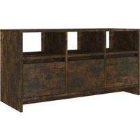 Berkfield Home TV Cabinet Smoked Oak 102x37.5x52.5 cm Engineered Wood in Brown