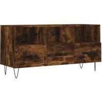 Berkfield Home TV Cabinet Smoked Oak 102x36x50 cm Engineered Wood in Brown | Size: 102 x 36 x 50 cm